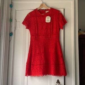 red lace dress